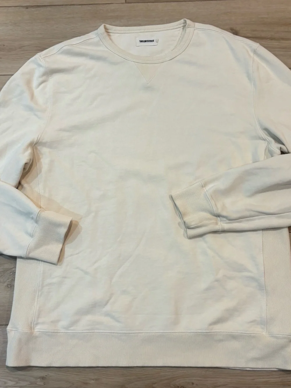 Taylor Stitch Sweatshirt Mens 42 Large L Natural Cream Organic Cotton Hemp Crew - Picture 2 of 9